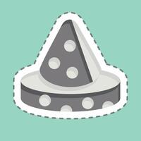 Sticker line cut Cheese. related to Picnic symbol. simple design editable. simple illustration vector