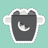 Sticker line cut Ice Bucket. related to Cocktails,Drink symbol. simple design editable. simple illustration vector