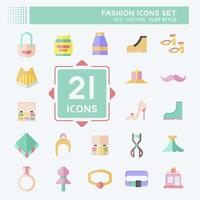 Icon Set Fashion. related to Beauty symbol. flat style. simple design editable. simple illustration vector