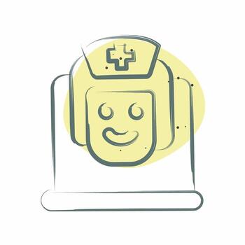 Icon Online Doctor. related to Medical symbol. Color Spot Style. simple design editable. simple illustration vector