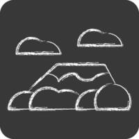 Icon Mount kilimanjaro. related to Kenya symbol. chalk Style. simple design editable. simple illustration vector
