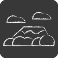 Icon Mount kilimanjaro. related to Kenya symbol. chalk Style. simple design editable. simple illustration vector