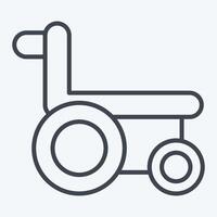 Icon Wheelchair. related to Medical symbol. line style. simple design editable. simple illustration vector