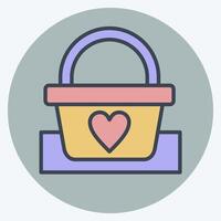 Icon Picnic Basket. related to Picnic symbol. color mate style. simple design editable. simple illustration vector