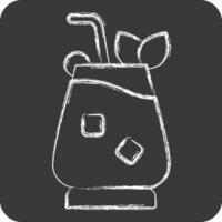 Icon Mai Tai. related to Cocktails,Drink symbol. chalk Style. simple design editable. simple illustration vector