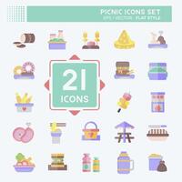 Icon Set Picnic. related to Holiday symbol. flat style. simple design editable. simple illustration vector