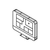 architectural plans drafter isometric icon vector illustration
