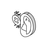 escuchando pérdida audiólogo médico isométrica icono vector ilustración