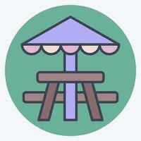 Icon Picnic Table. related to Picnic symbol. color mate style. simple design editable. simple illustration vector