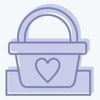 Icon Picnic Basket. related to Picnic symbol. two tone style. simple design editable. simple illustration vector