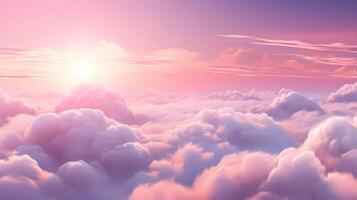 AI generated pink cloud sky landscape background wallpaper photo