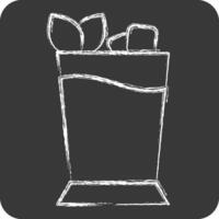 Icon Mint Julep. related to Cocktails,Drink symbol. chalk Style. simple design editable. simple illustration vector