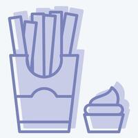 Icon French Fries. related to Fast Food symbol. two tone style. simple design editable. simple illustration vector