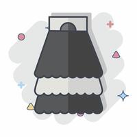 Icon Skirt. related to Fashion symbol. comic style. simple design editable. simple illustration vector