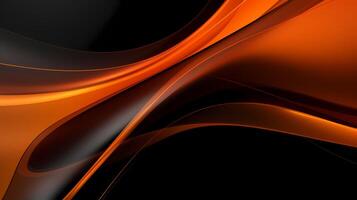 AI generated orange black glossy Abstract Background photo