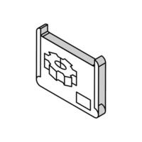 engineering drawing manufacturing engineer isometric icon vector illustration