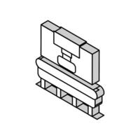 superficie refinamiento fabricación ingeniero isométrica icono vector ilustración