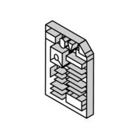 currículum documento entrevista trabajo isométrica icono vector ilustración