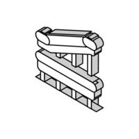 transportador cinturón fabricación ingeniero isométrica icono vector ilustración