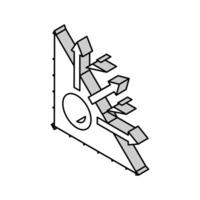 cinemática teoría mecánico ingeniero isométrica icono vector ilustración