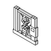 tensile testing materials engineering isometric icon vector illustration