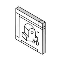 3d modelado arquitectónico caballo isométrica icono vector ilustración