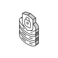 data access control database isometric icon vector illustration