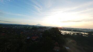 Balinese landscapes in the morning shooting with a drone video