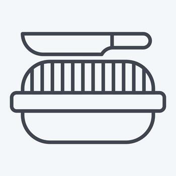 Icon Pie. related to Picnic symbol. line style. simple design editable. simple illustration vector