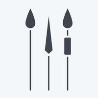 Icon Lance. related to Kenya symbol. glyph style. simple design editable. simple illustration vector