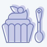 Icon Cupcake. related to Fast Food symbol. two tone style. simple design editable. simple illustration vector