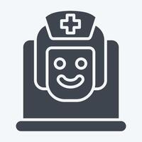 Icon Online Doctor. related to Medical symbol. glyph style. simple design editable. simple illustration vector