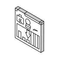 ingresos declaración isométrica icono vector ilustración