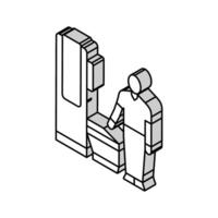 radiologic technologist scanner isometric icon vector illustration