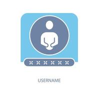 username concept line icon. Simple element illustration. username concept outline symbol design. vector