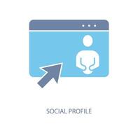 social profile concept line icon. Simple element illustration. social profile concept outline symbol design. vector