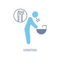 vomiting concept line icon. Simple element illustration. vomiting concept outline symbol design. vector