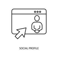 social profile concept line icon. Simple element illustration. social profile concept outline symbol design. vector