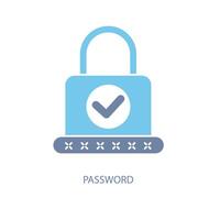 password concept line icon. Simple element illustration. password concept outline symbol design. vector