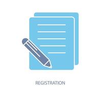 registration concept line icon. Simple element illustration. registration concept outline symbol design. vector