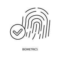 biometría concepto línea icono. sencillo elemento ilustración. biometría concepto contorno símbolo diseño. vector