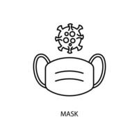 mask concept line icon. Simple element illustration. mask concept outline symbol design. vector