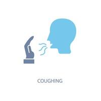 coughing concept line icon. Simple element illustration. coughing concept outline symbol design. vector