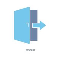 logout concept line icon. Simple element illustration. logout concept outline symbol design. vector