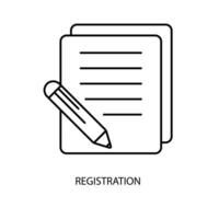 registration concept line icon. Simple element illustration. registration concept outline symbol design. vector