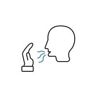 coughing concept line icon. Simple element illustration. coughing concept outline symbol design. vector