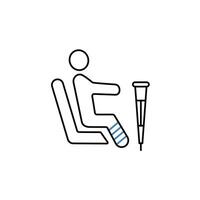 injury concept line icon. Simple element illustration. injury concept outline symbol design. vector