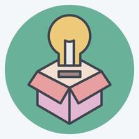 Icon Packaging Design. related to Creative Concept symbol. color mate style. simple design editable. simple illustration vector