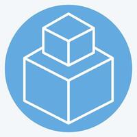 Icon 3D Modeling. related to Creative Concept symbol. blue eyes style. simple design editable. simple illustration vector