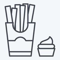 Icon French Fries. related to Fast Food symbol. line style. simple design editable. simple illustration vector